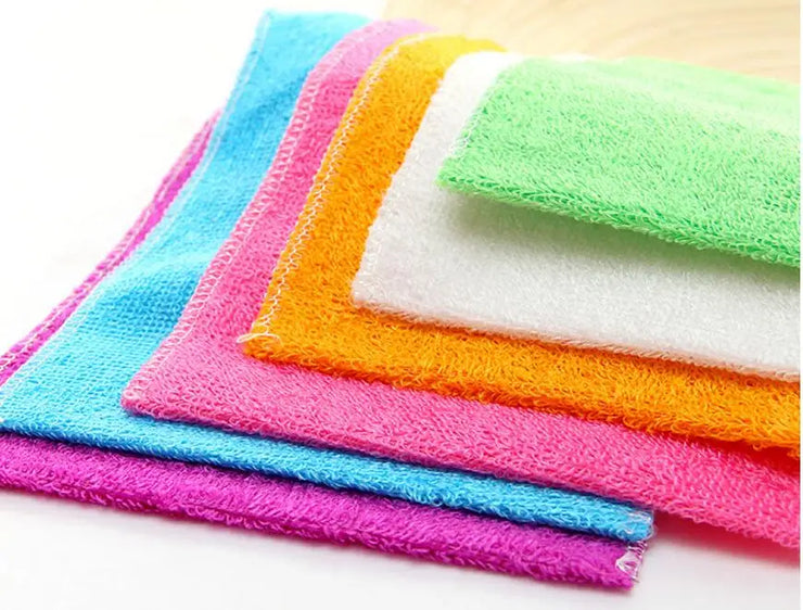 5/20PCS Dish Cloth Bamboo Fiber High Efficient Anti-grease Cleaning towel Washing Towel Magic Kitchen Cleaning Wiping Rag