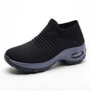 Womens Flats Slip On Shoes for Women Sock Sneakers Platform 2025 Comfortable Soft Ladies Spring Buty Damskie Sepatu Wanita Black