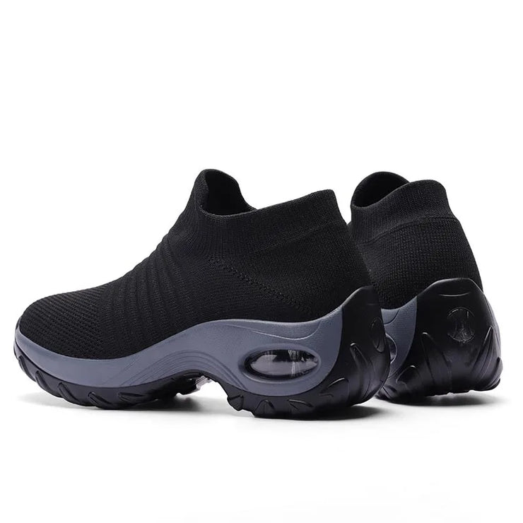 Womens Flats Slip On Shoes for Women Sock Sneakers Platform 2025 Comfortable Soft Ladies Spring Buty Damskie Sepatu Wanita Black