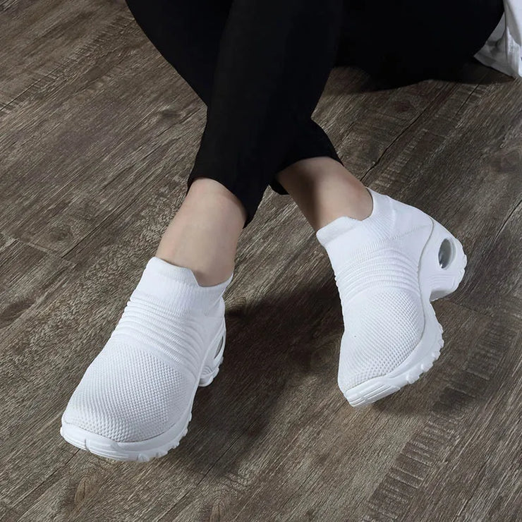 Womens Flats Slip On Shoes for Women Sock Sneakers Platform 2025 Comfortable Soft Ladies Spring Buty Damskie Sepatu Wanita Black