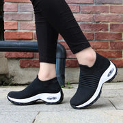 Womens Flats Slip On Shoes for Women Sock Sneakers Platform 2025 Comfortable Soft Ladies Spring Buty Damskie Sepatu Wanita Black
