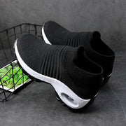 Womens Flats Slip On Shoes for Women Sock Sneakers Platform 2025 Comfortable Soft Ladies Spring Buty Damskie Sepatu Wanita Black