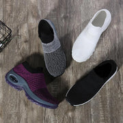 Womens Flats Slip On Shoes for Women Sock Sneakers Platform 2025 Comfortable Soft Ladies Spring Buty Damskie Sepatu Wanita Black