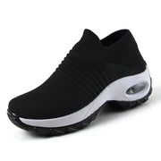 Womens Flats Slip On Shoes for Women Sock Sneakers Platform 2025 Comfortable Soft Ladies Spring Buty Damskie Sepatu Wanita Black