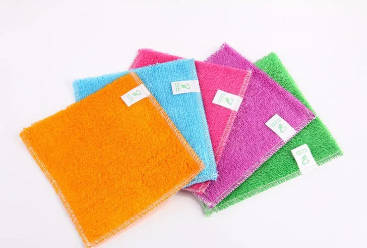 5/20PCS Dish Cloth Bamboo Fiber High Efficient Anti-grease Cleaning towel Washing Towel Magic Kitchen Cleaning Wiping Rag