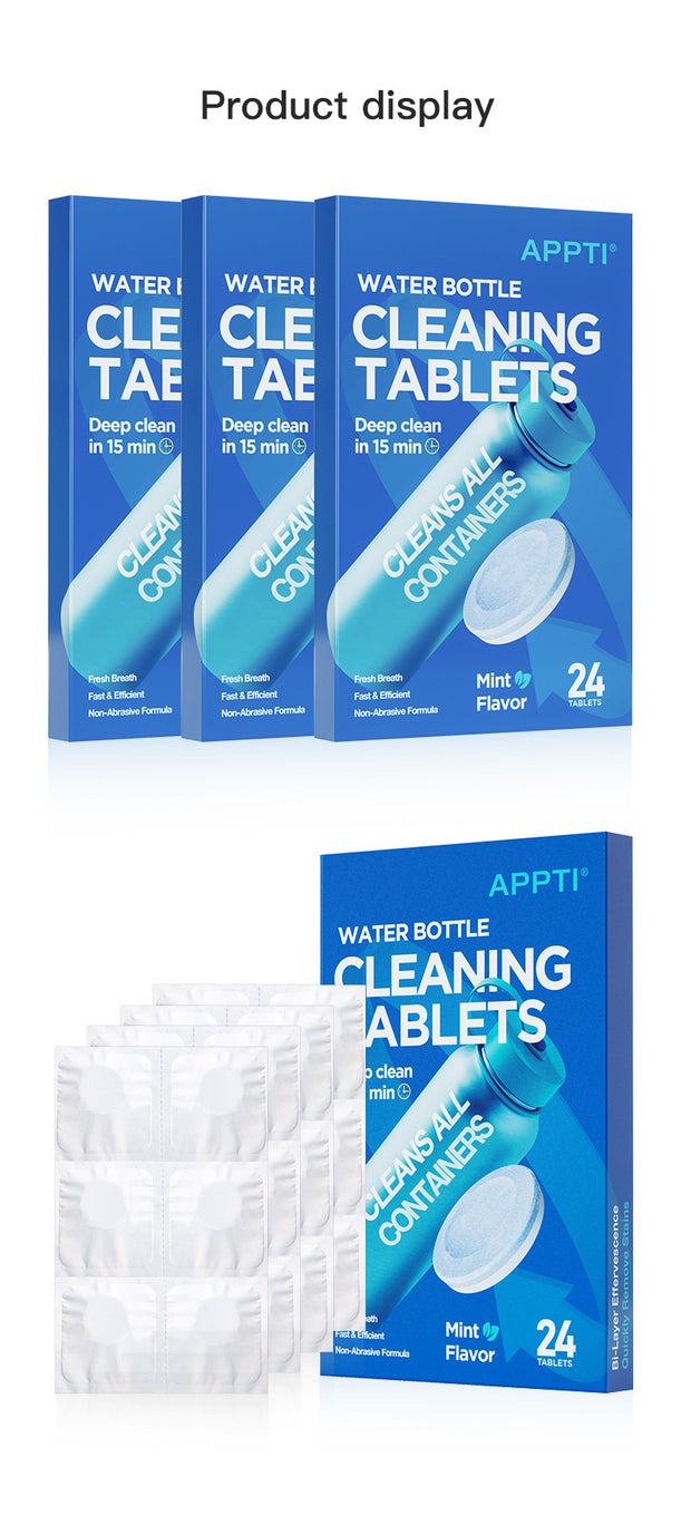 Water Bottle Cleaning Tablets Scale Cleaning Effervescent Tablets Decontamination Descaling Kettle Cleaning Kitchen Cleaner