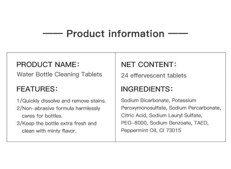 Water Bottle Cleaning Tablets Scale Cleaning Effervescent Tablets Decontamination Descaling Kettle Cleaning Kitchen Cleaner