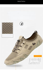 Men Fashion Sneakers Mesh Casual Shoes Lether Lac-up Mens Summer Lightweight Vulcanize Shoes Walking Sneakers Zapatillas Hombre