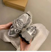 Chunky Platform Sneakers for Women Spring Fashion Thick Sole Vulcanized Shoes Woman Non Slip Mesh Breathable Casual Sports Shoes