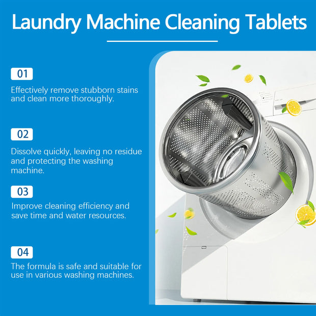 12/20Pcs Household Cleaning Accessories Washing Machine/Toilet Bowl/Pipe Cleaning Tablets Effervescent Cleaning Tablets Cleaner