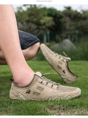 Men Fashion Sneakers Mesh Casual Shoes Lether Lac-up Mens Summer Lightweight Vulcanize Shoes Walking Sneakers Zapatillas Hombre