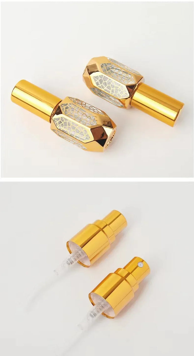 Travel 6ml Mini Spray Bottle Luxury Gold Plating Glass Perfume Portable Refillable Bottles Transparent Alcohol Mist Atomizer