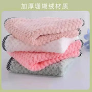 1pcs Bamboo Fiber Cleaning Towel Kitchen Dish Towel Coral fleece Striped Rag Household Dust Strong Absorbent Cleaning Cloth