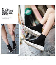 High-top Sock Sneakers Men Large Size 47 Women Sock Shoes Comfortable Breathable Casual Sport Shoes Lightweight Sneakers Male
