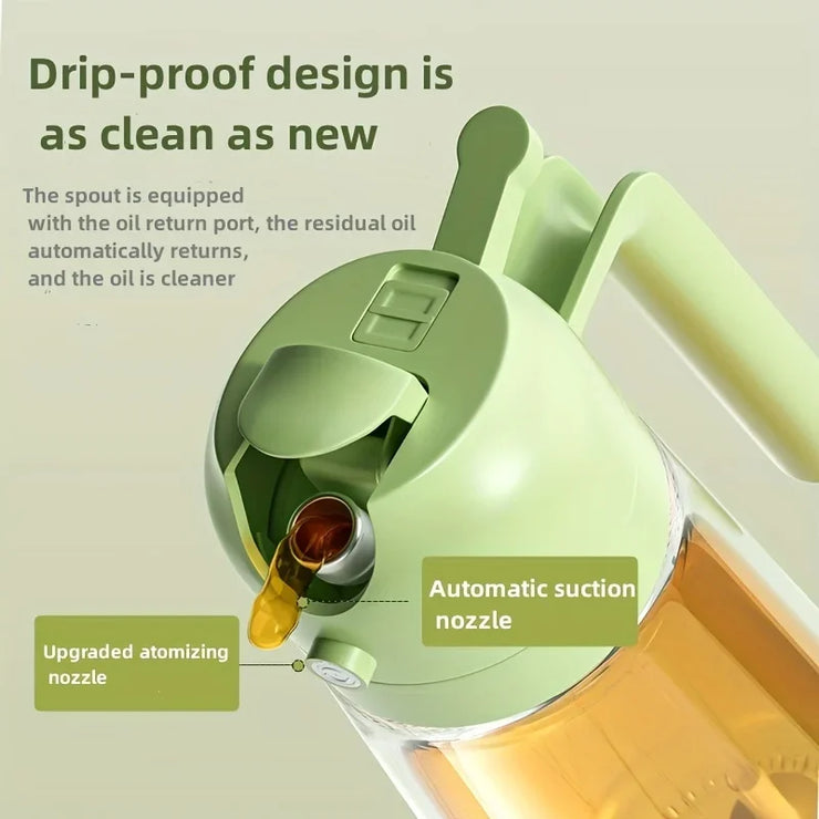 Dual purpose kitchen oil spray can leakproof oil can glass spray bottle kitchen household Plastic or glass bottle body