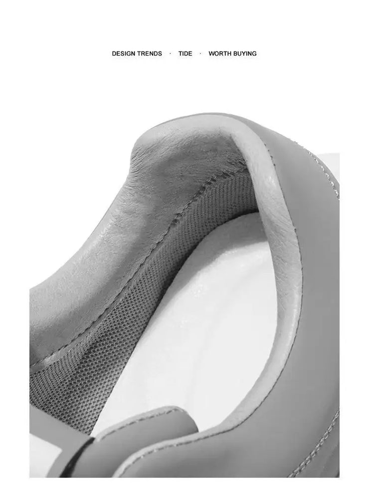 Chunky Sneakers Men Designer Soft Sole Sport Shoes Fashion Casual Microfiber Leather Upper Height Increased Platform White Shoes