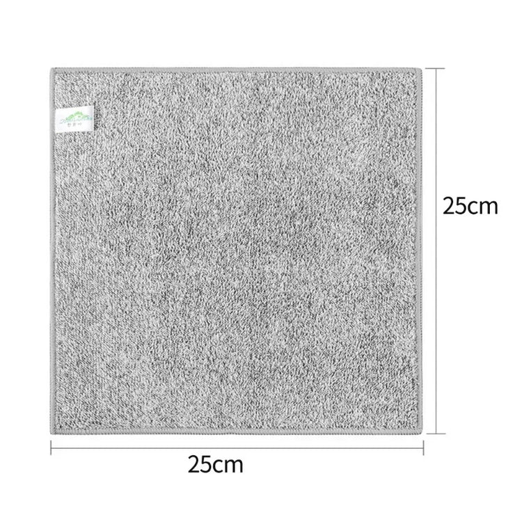 Bamboo Charcoal Dishcloth Reusable Absorbent Car Window Cleaning Cloths Non-stick Oil Microfiber Towel Home Washing Dishes Rag