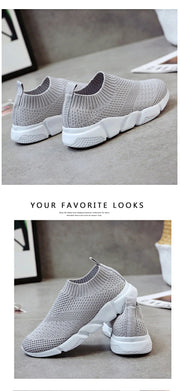 Women Shoes Knitting Sock Sneakers Women Lightweight Casual Slip On Flat Laides Shoes Woman Plus Size Loafers Walking Famela