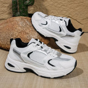 Mesh Sports Casual Running Round Toe Sports Women's Breathable Shoe Are Lightweight Comfortable Low Tie Shoes for Outdoor Hiking