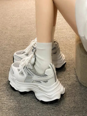 Women Sneakers Platform Flat Shoes Trainers Ladies Thick Sole Sneakers Fashion Casual Shoes Thick Sole Tennis Vulcanized Shoes