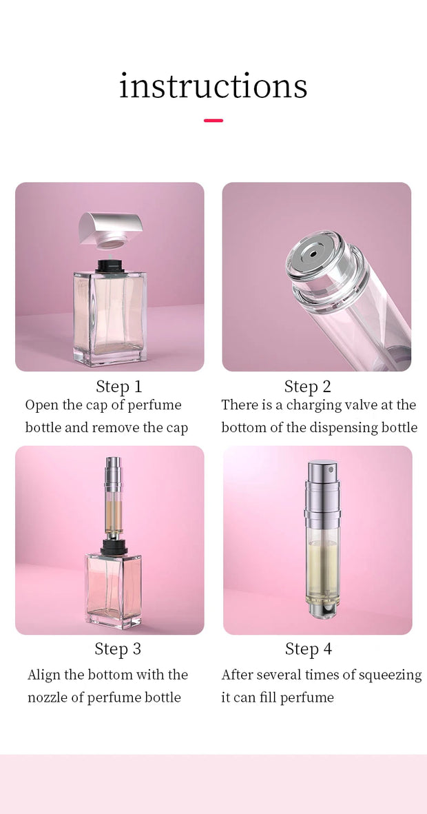 Louischanzl Perfume Atomizer Bottle magnet  Portable leather Sprayer for Boarding Tight Sealing Travel Perfume Spray gift 5ml