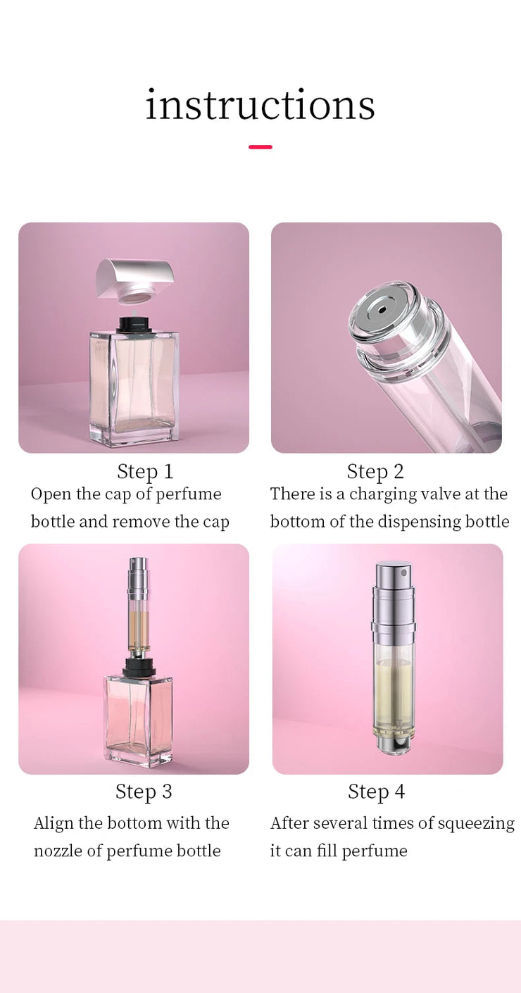 Louischanzl Perfume Atomizer Bottle magnet  Portable leather Sprayer for Boarding Tight Sealing Travel Perfume Spray gift 5ml