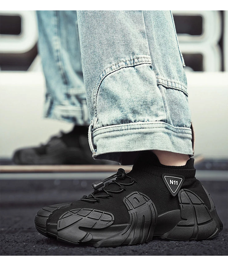 Men Trendy Octopus Sports Shoes Men Mesh Breathable Jogging Shoes Oversize Walking Shoes Male Footwear Mid-top Sock Sneakers
