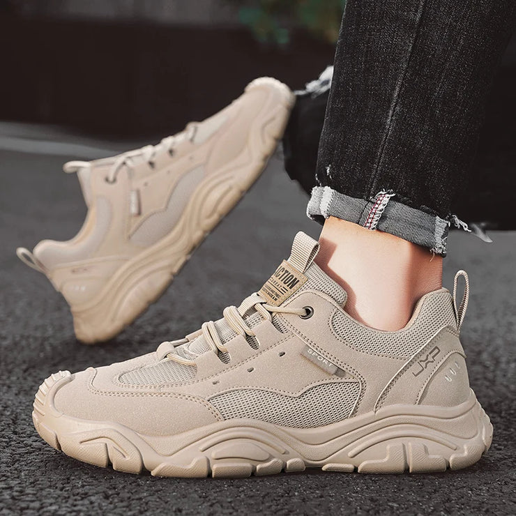 Sneakers for Men Fashion Lace Up Platform Shoe White Breathable Comfortable Male Sport Running Shoes Zapatillas 2025