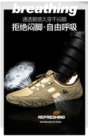 Men Fashion Sneakers Mesh Casual Shoes Lether Lac-up Mens Summer Lightweight Vulcanize Shoes Walking Sneakers Zapatillas Hombre
