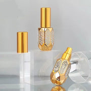 Travel 6ml Mini Spray Bottle Luxury Gold Plating Glass Perfume Portable Refillable Bottles Transparent Alcohol Mist Atomizer