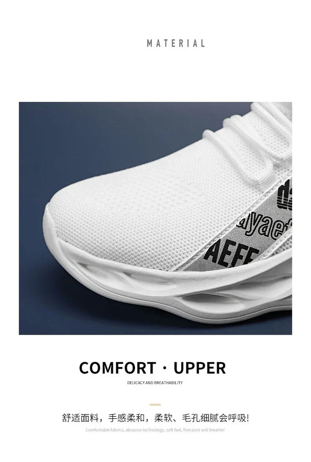 2025 New Men's Sneakers Mesh Breathable Running Shoes Fashion Outdoor Lace Up Sport Casual Shoes Lightweight Comfortable