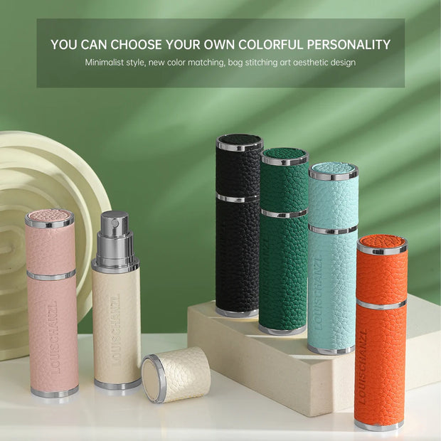 Louischanzl Perfume Atomizer Bottle magnet  Portable leather Sprayer for Boarding Tight Sealing Travel Perfume Spray gift 5ml