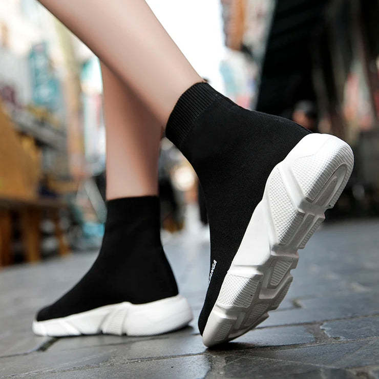 High-top Sock Sneakers Men Large Size 47 Women Sock Shoes Comfortable Breathable Casual Sport Shoes Lightweight Sneakers Male