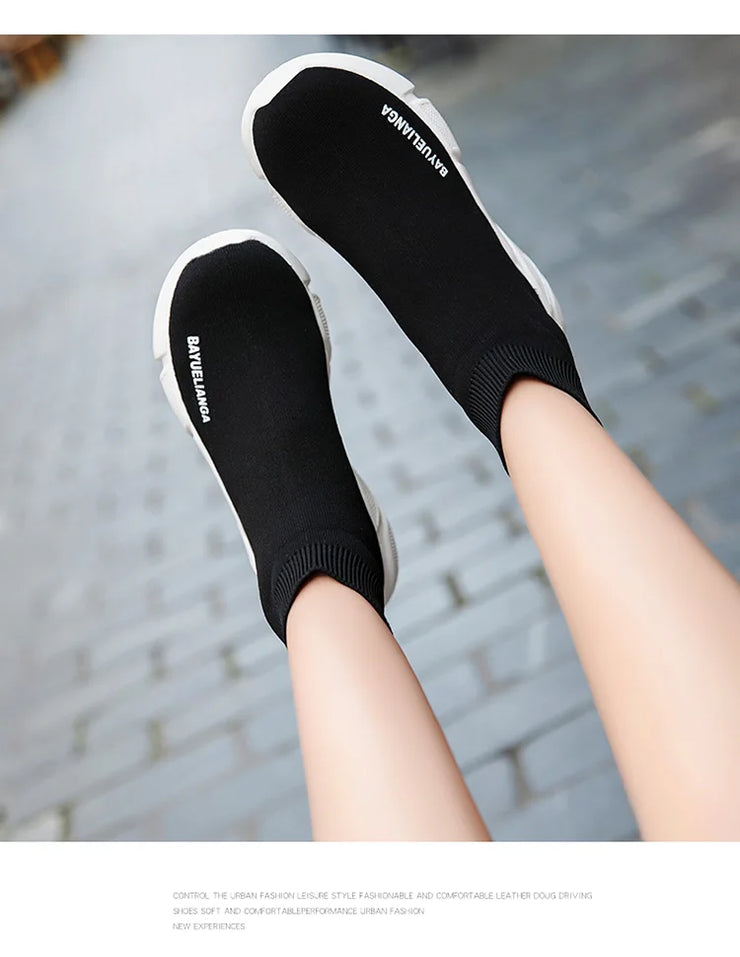 High-top Sock Sneakers Men Large Size 47 Women Sock Shoes Comfortable Breathable Casual Sport Shoes Lightweight Sneakers Male