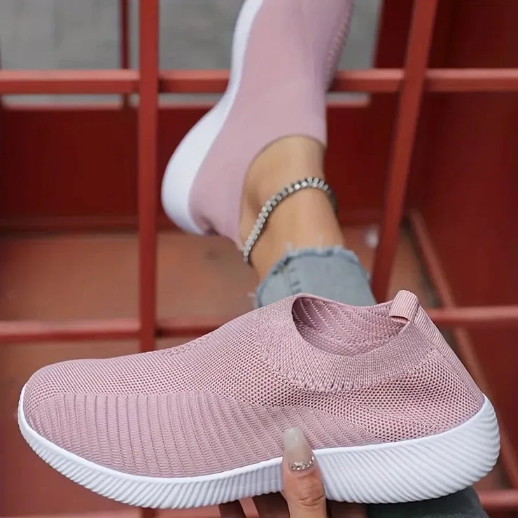 YRZL Womens Shoes Knitting Sock Sneakers Women Flat Shoes Casual Breathable Comfortable Slip on Flats Walking Shoes for Women