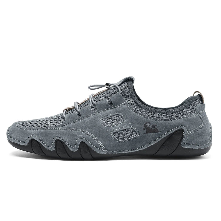 Men Fashion Sneakers Mesh Casual Shoes Lether Lac-up Mens Summer Lightweight Vulcanize Shoes Walking Sneakers Zapatillas Hombre