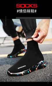 High-top Sock Sneakers Men Large Size 47 Women Sock Shoes Comfortable Breathable Casual Sport Shoes Lightweight Sneakers Male
