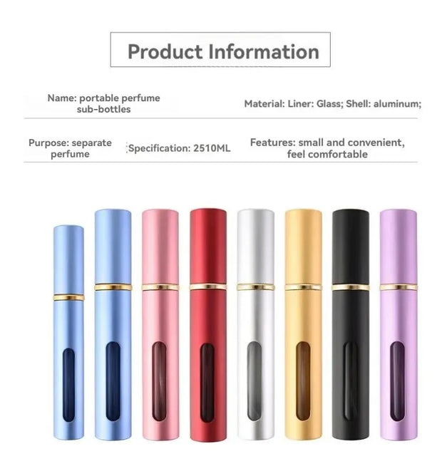 10ml Ultra Fine Spray Perfume Dispenser Visible Small Open Window Perfume Dispenser Bottle Portable Travel Sample Push Bottle