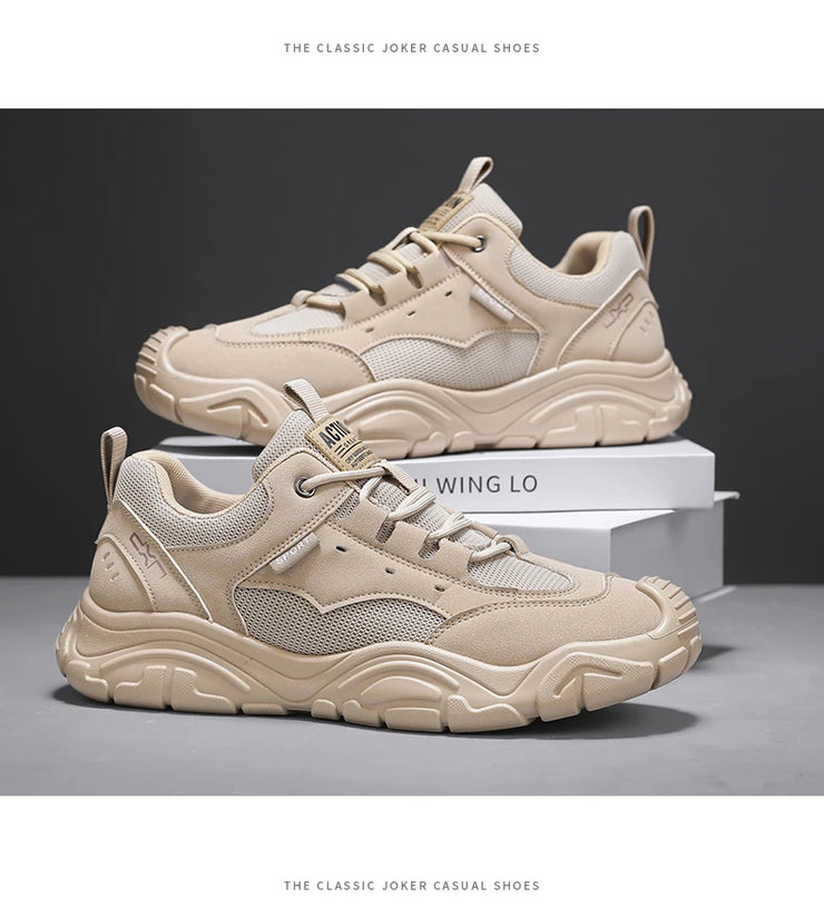 Sneakers for Men Fashion Lace Up Platform Shoe White Breathable Comfortable Male Sport Running Shoes Zapatillas 2025