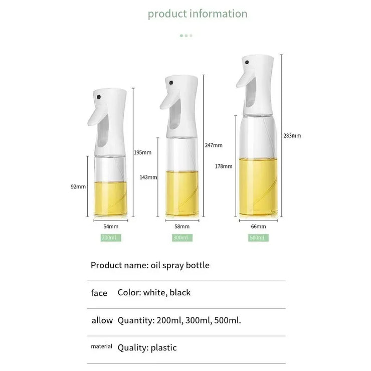 Pneumatic Oil Spray Bottle for Kitchen - Precision Cooking Oil Sprayer for BBQ, Olive Oil, Baking & Frying - BPA-Free Plastic