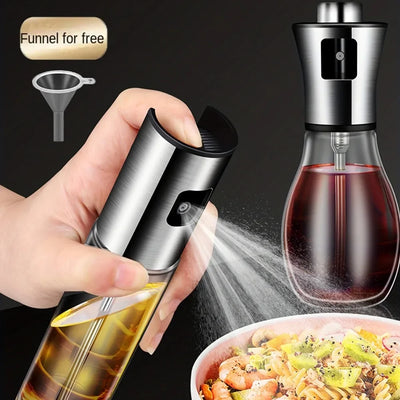 304 Stainless Steel Oil Press Spray Glass Bottle for Cooking Kitchen Restaurant Bottle Perfect for Healthy Cooking and Baking