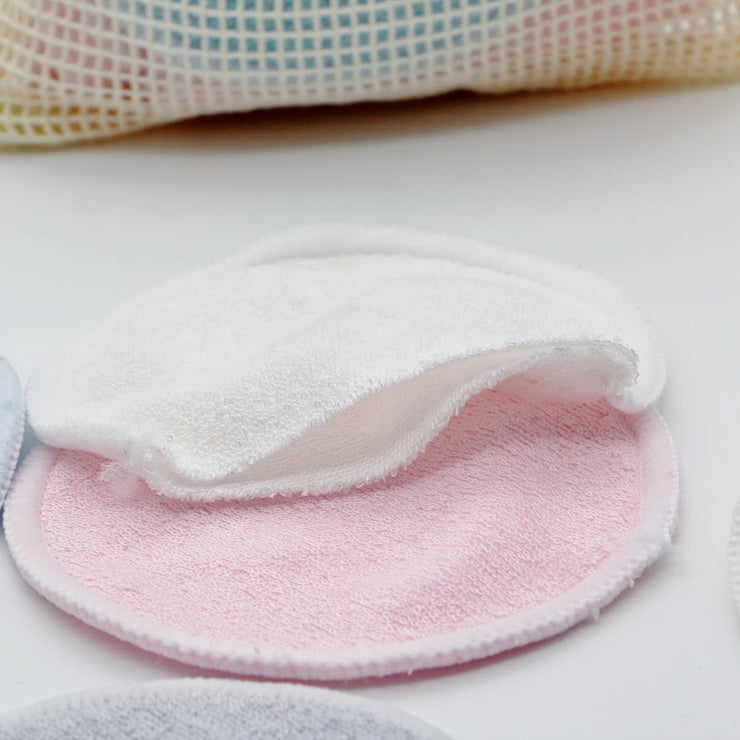 12PC Reusable Cotton Pads Makeup Remover Pads Washable Round Bamboo Make Up Pads Cloth Nursing Pads Skin Care Tool Skin Cleaning