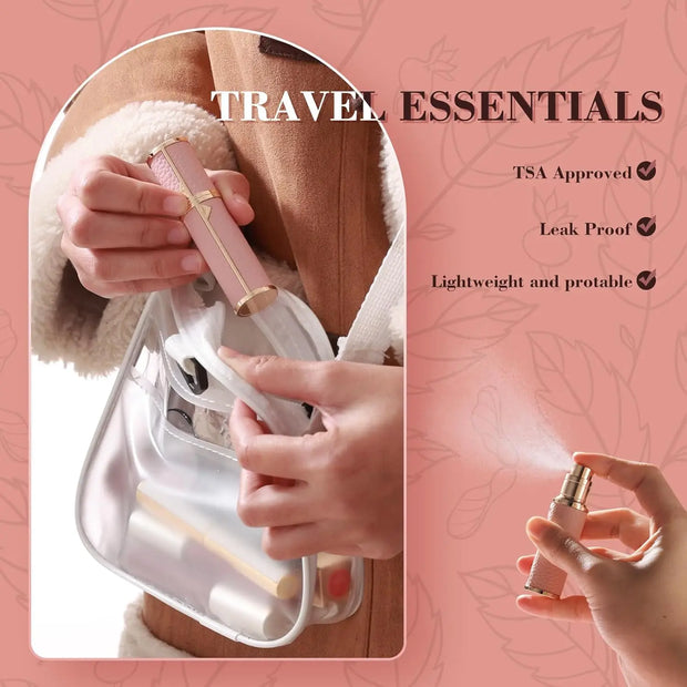Perfume Travel Refillable Bottle 5ml Perfume Atomizer Bottle Portable Size Sprayer Bottle Luxurious Pocket Perfume Dispenser