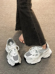 Women Sneakers Platform Flat Shoes Trainers Ladies Thick Sole Sneakers Fashion Casual Shoes Thick Sole Tennis Vulcanized Shoes