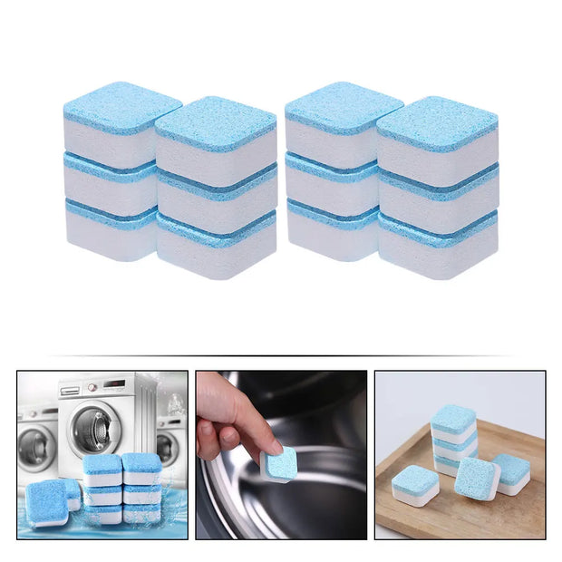 12 PCS Household Cleaning Accessories Washing Machine Cleaning Tablets Effervescent Cleaning Tablets Cleaner For Washers