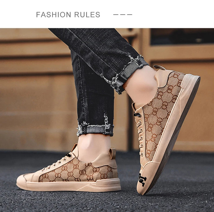 Luxury Black Men's Canvas Sneakers Designer Flat Vulcanized Shoes Men Low Top Casual Skateboard Shoes For Men Fashion Sneakers
