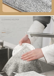 Bamboo Charcoal Fiber Cleaning Cloth Rags Water Absorption Non-Stick Oil Washing Kitchen Towel Household Cleaning Wiping Tools