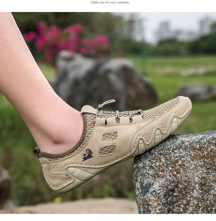 Men Fashion Sneakers Mesh Casual Shoes Lether Lac-up Mens Summer Lightweight Vulcanize Shoes Walking Sneakers Zapatillas Hombre