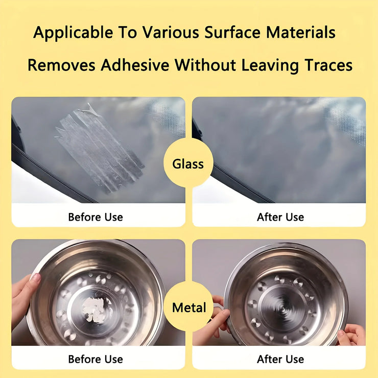 Disposable adhesive removal wipes - portable residue free cleaner suitable for kitchen, bathroom, living room, and car surfaces