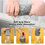Bamboo Charcoal Dishcloth Reusable Absorbent Car Window Cleaning Cloths Non-stick Oil Microfiber Towel Home Washing Dishes Rag